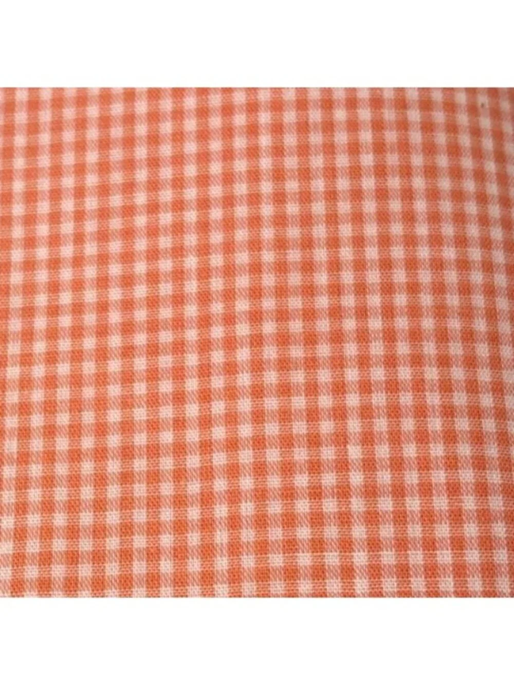 Orange Gingham Cotton Fabric 26 x 39